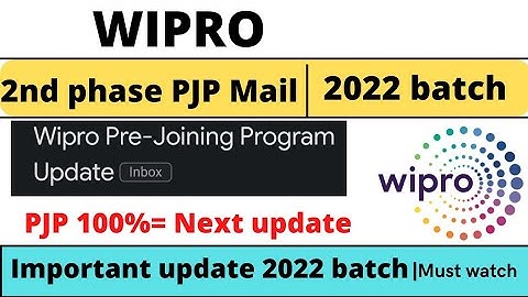Wipro Pre Joining Program update 2022| Wipro PJP mail update |Wipro PJP survey mail |phase 2 PJP
