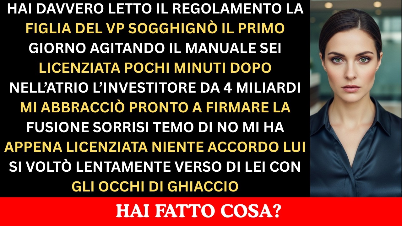 La Figlia del CEO Mi Ha Licenziato il Primo Giorno. Stavo Per Firmare un Accordo da $4 Miliardi