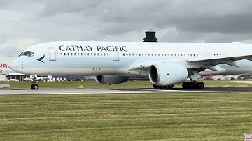Cathay Pacific A350-900 | epic spool up & take off 