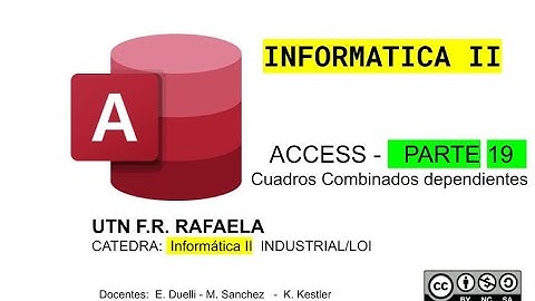 INFORMATICA II Video 19 - Cuadros Combinados Dependientes