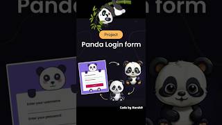 Panda Login Form using HTML CSS 🐼 #loginform #cssanimation #addicted #ytshorts #trending #panda