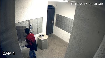 Breaking into mailbox and caught on video by Virtual Watchman!