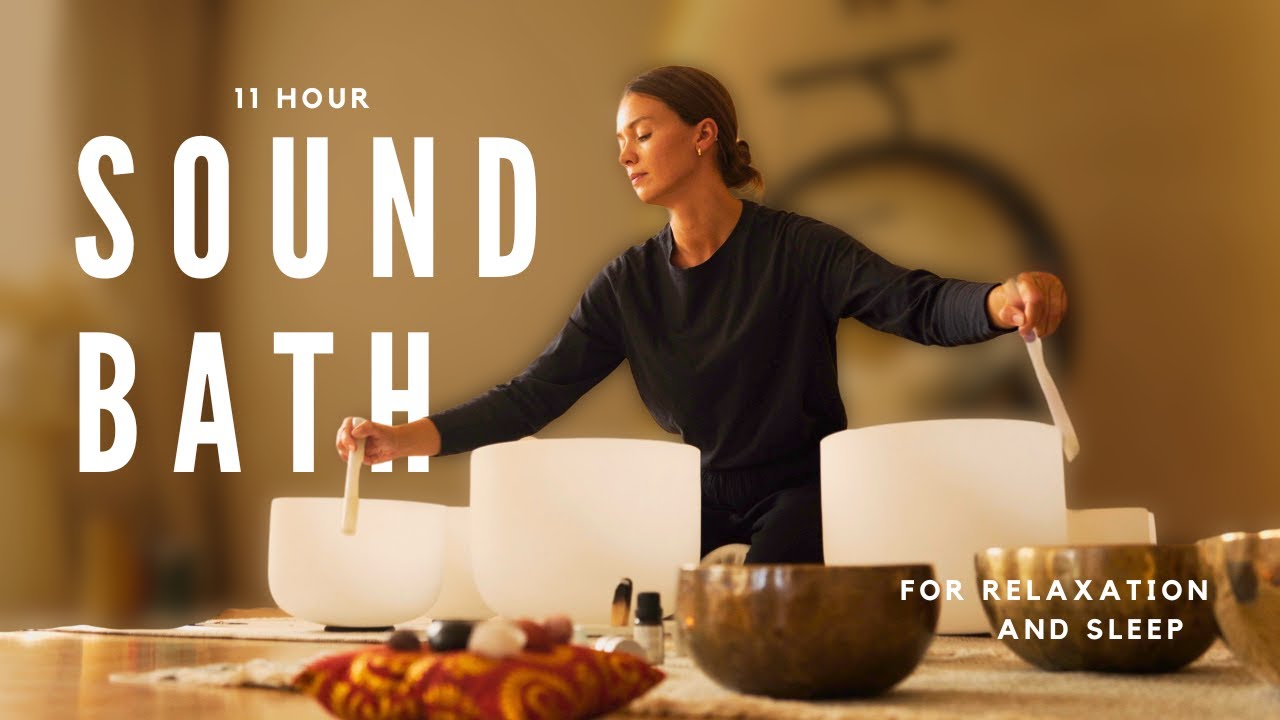 11 HOURS of Crystal Singing Bowls 🎵 Sound Bath for Sleep, Meditation ...
