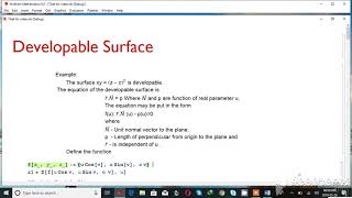 Developable Surface: Geometry