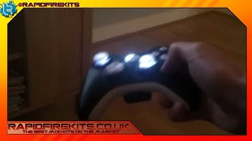 Custom White & Black Xbox 360 Modded Controller - With Rumble Activated LEDs - RapidFireKits.co.uk
