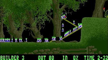 Lemmings Fun Level 22: A beast of a level Walkthrough DOS