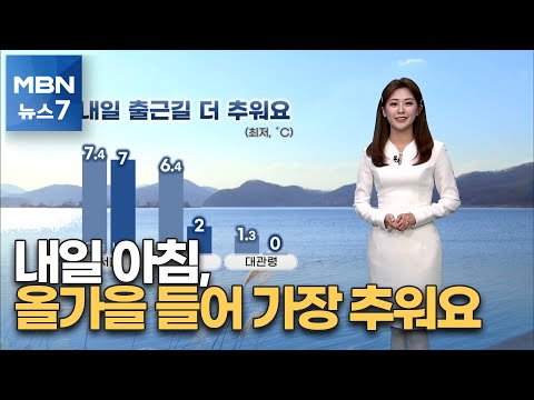 [뉴스7 날씨] 내일 아침, 올가을 들어 가장 추워요…내륙 아침 안개 주의 [MBN 뉴스7]