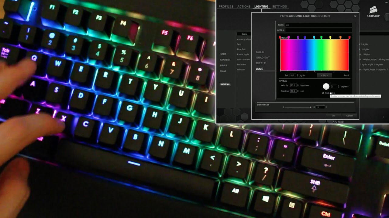 Corsair Gaming K70 Keyboard- Rainbow Tutorial -