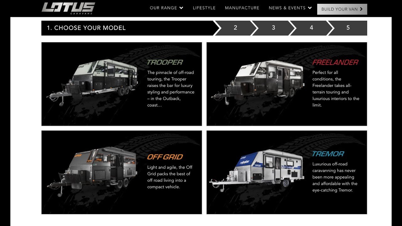 Build your own Lotus Caravan with our van Builder