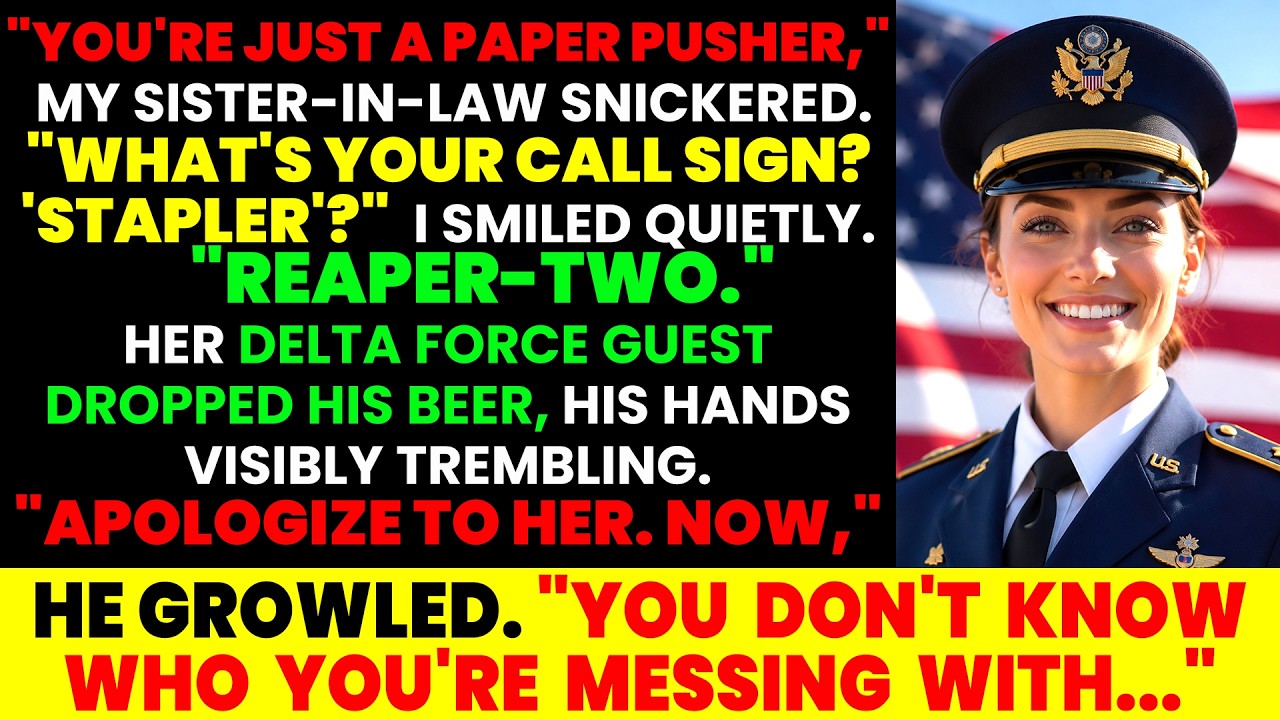 My sister-in-law smiled at the dinner party and called me “The Paperclip” — just a useless military paper pusher living off her generosity. My brother, the man I’d funded for eighteen years,...
