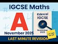 🚀 Edexcel IGCSE Maths Last Minute Revision | November 2025 Paper 1 & 2 Full Syllabus Quick Review!
