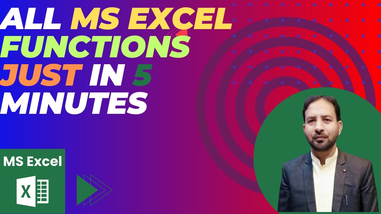 All Functions Just in 5 Minutes in MS Excel Urdu Hindi - YouTube