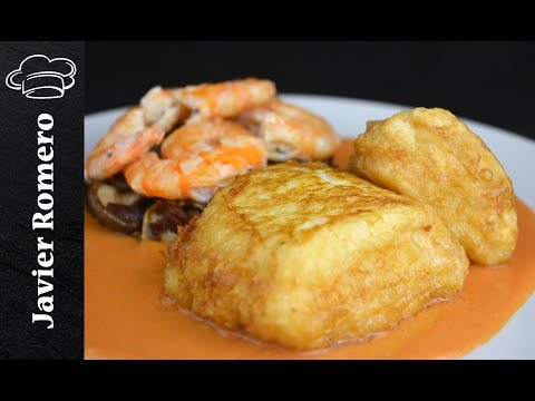 Merluza con setas y gambas l Recetas de Javier Romero