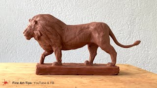 HOW TO SCULPT A LION (REALISTIC) IN CLAY - Modeling a big cat