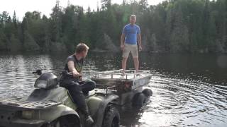 ATV/UTV 4 wheeled Marlon Tub Trailer in action and review!  PowerModz!