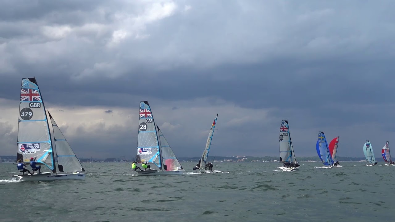 49erFX Sailing Race 7 - Mark 1 - Yellow fleet - 2018 European Championship - Day 2