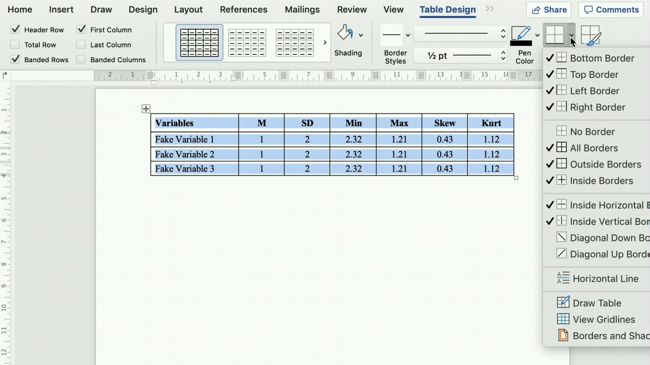 Apa Tables Tutorial You