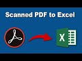How to Convert Scanned PDF to Excel Document in using Adobe Acrobat pro 2017