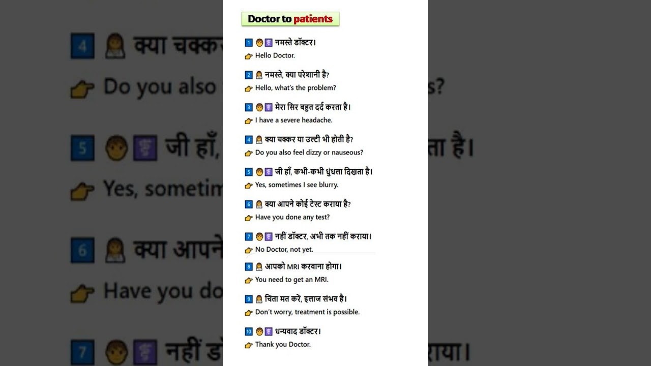 Doctor & Patient Conversation in Hindi–English | Easy Medical 