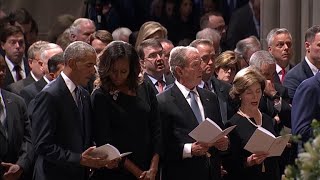 Former presidents honor John McCain at memorial service