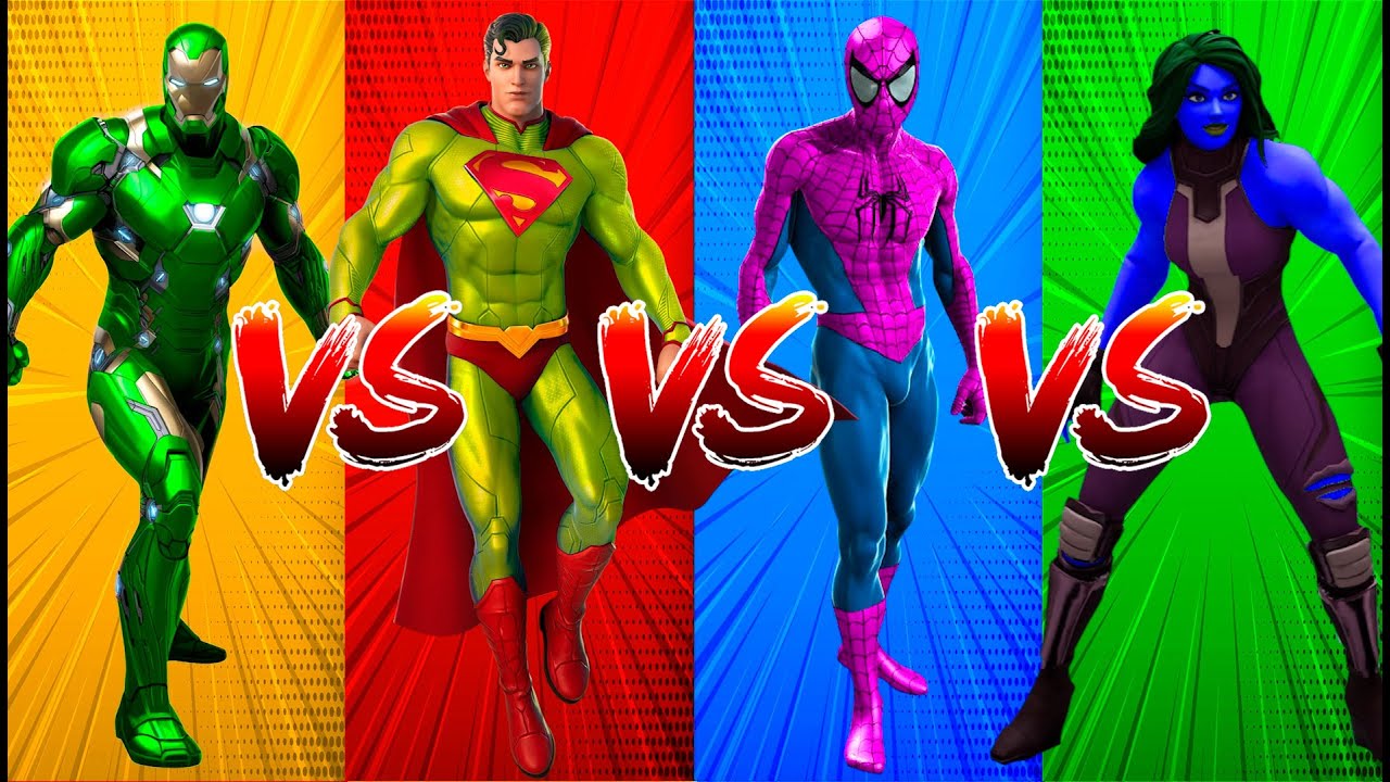 SUPERHERO COLOR DANCE CHALLENGE Green Iron Man vs Yellow Superman vs