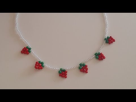 Çilek kolye yapımı #diy #necklace #strawberry  #çilekli