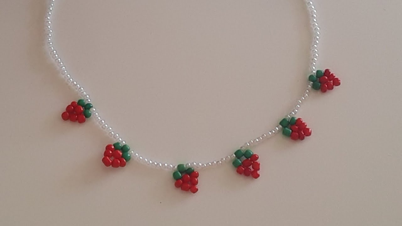 Çilek kolye yapımı #diy #necklace #strawberry  #çilekli