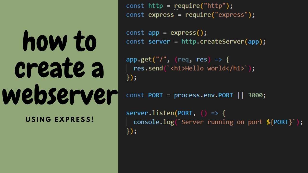 How to create a Web Server with NodeJS and Express - YouTube