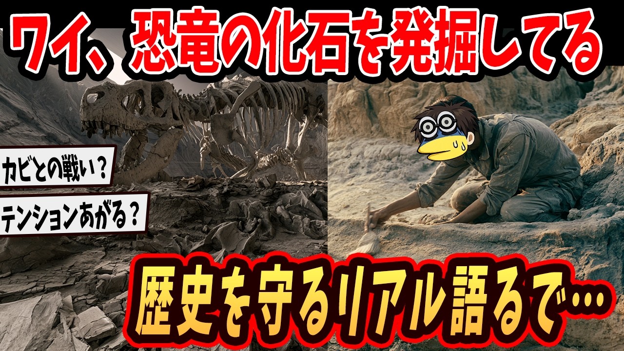 【2ch面白いスレ】ワイ恐竜の化石発掘してるんやが【ゆっくり解説】#2ch #2ch面白いスレ