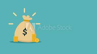 MY BEST ON ADOBESTOCK | A money bag and stack of coins with a dollar sign.