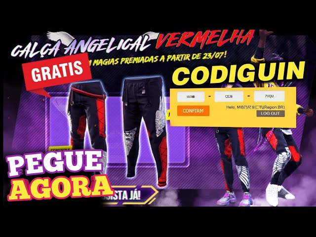 Codiguin FF: Códigos Free Fire para ganhar a Calça Angelical