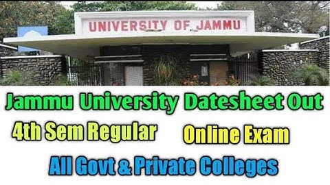 Jammu University 4th semester regular Private datesheet out
