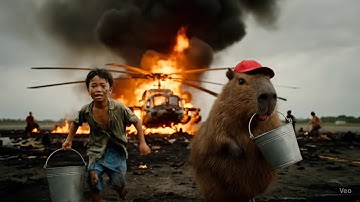 Capybara làm lính cứu hoả chữa cháy trực thăng #trending #capybara