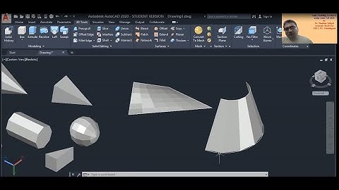 Solid Modeling 3 using AutoCAD 2020 (Creating basic Mesh Objects)