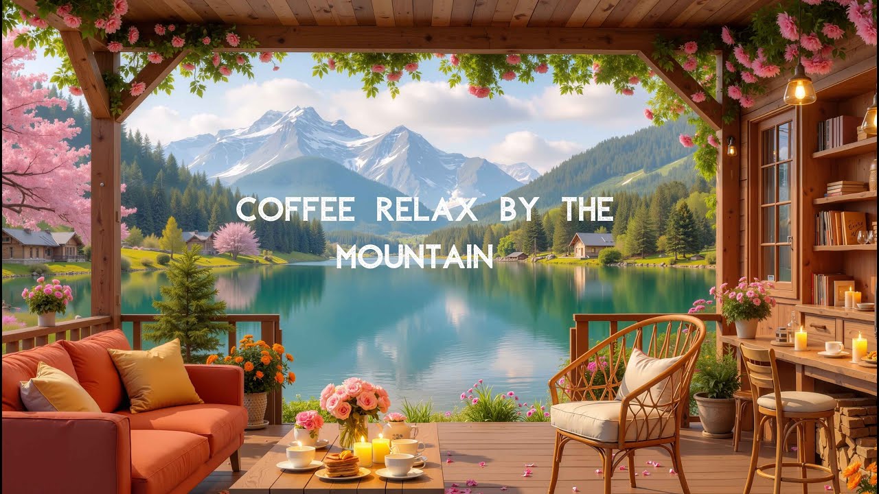 Spring Porch Space 4K 🌸 Happy Morning with Relaxing Jazz Background Music to Relieve Stress