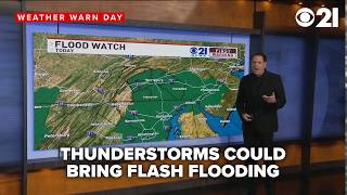Weather Warn Day: Thunderstorms could cause flash flooding in Pennsylvania