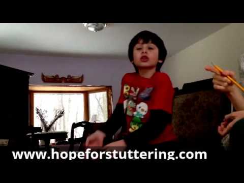 School-age child shares about stuttering in session