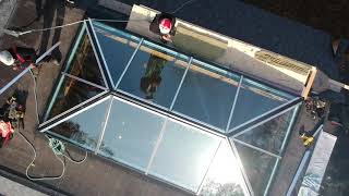 Glass Pyramid Skylight For Attic Conversion to Livable Space. Added Head Space