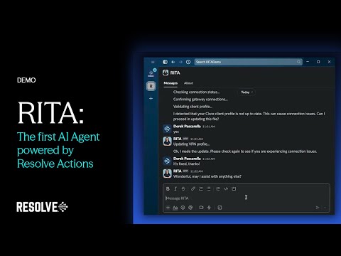 RITA, Agentic IT Assistant for the Modern Service Desk - video from Ayehu