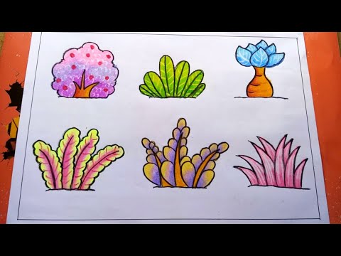 Cara Mewarnai Tanaman Bunga Dan Rumput Dengan Gradasi Crayon Oilpastel Youtube