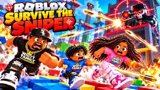 MY DAD PLAYS ROBLOX SURVIVE THE SNIPER FOR THE FIRST TIME!