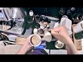 ほうじ茶ラテでラテアートPOV