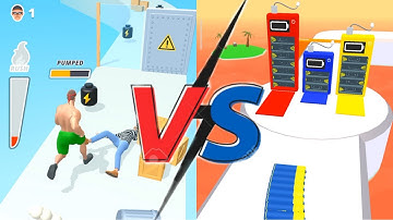 Muscle Rush Vs Battery Run All Levels Gameplay Android iOS Walkthrough 3DG115