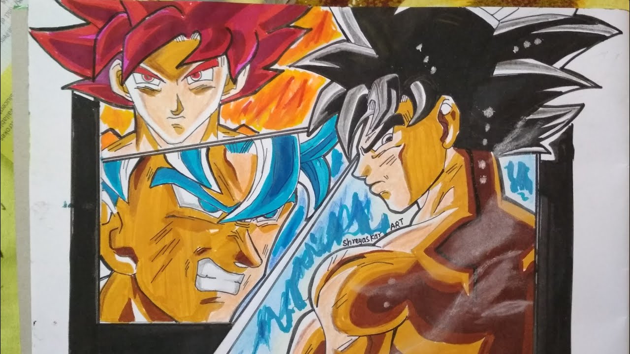 All of Goku's Transformations. Speed Drawing YouTube