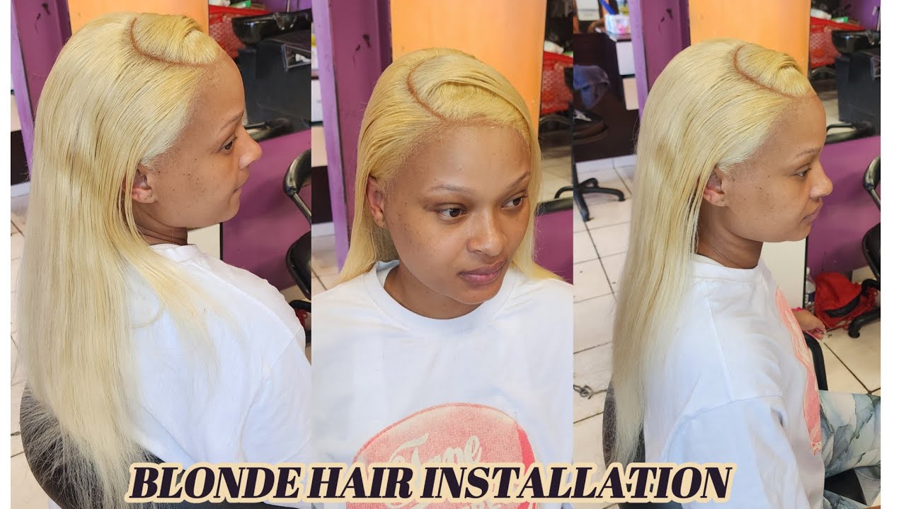 HOW TO INSTALL A FRONTAL WITH A BLONDE HAIR 👱‍♀️ 😱😱 - YouTube