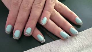 Matte Blue Holo Glitter French Tips Nail Tutorial