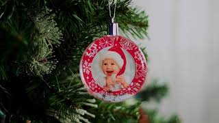 Round Photo Snow Globe Christmas Ornament