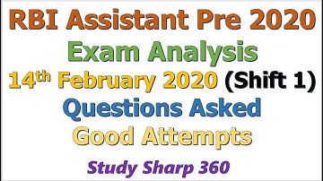 RBI Assistant Prelims Exam Analysis 2020 | 14th Feb (shift 1) | RBI Assistant Pre Exam Review 2020