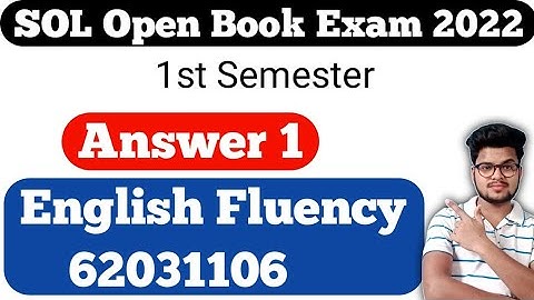 DU SOL 1st Semester OBE English Fluency Answer 1 2022