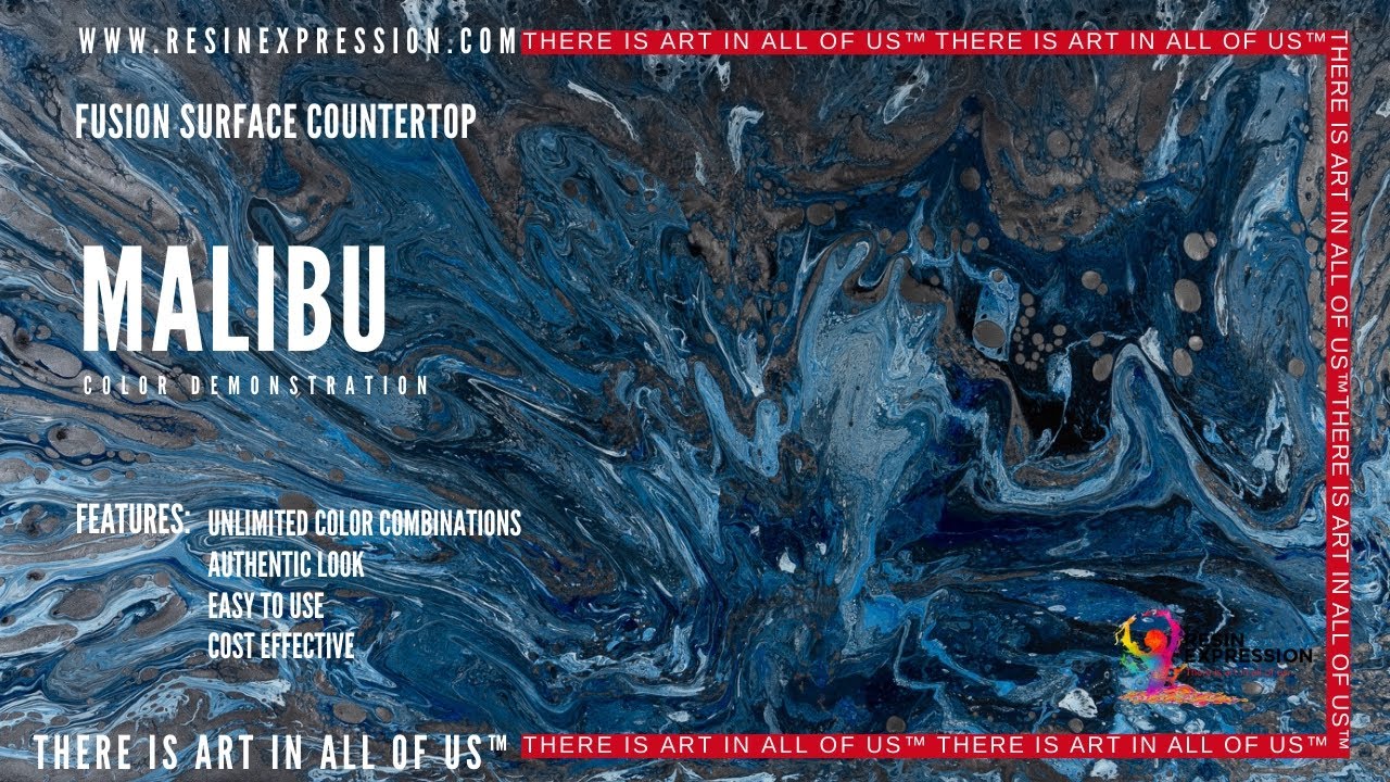 POUR A RESIN ART COUNTERTOP- MALIBU